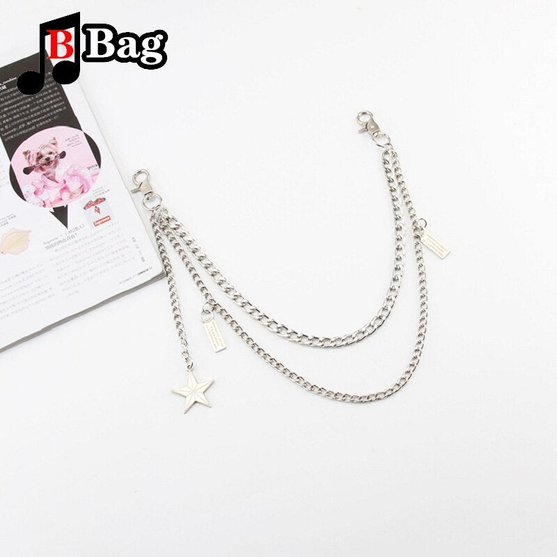 Metal chain punk Hip hop bag chain Decoration single shoulder slant across bag Pendant DIY Accessories