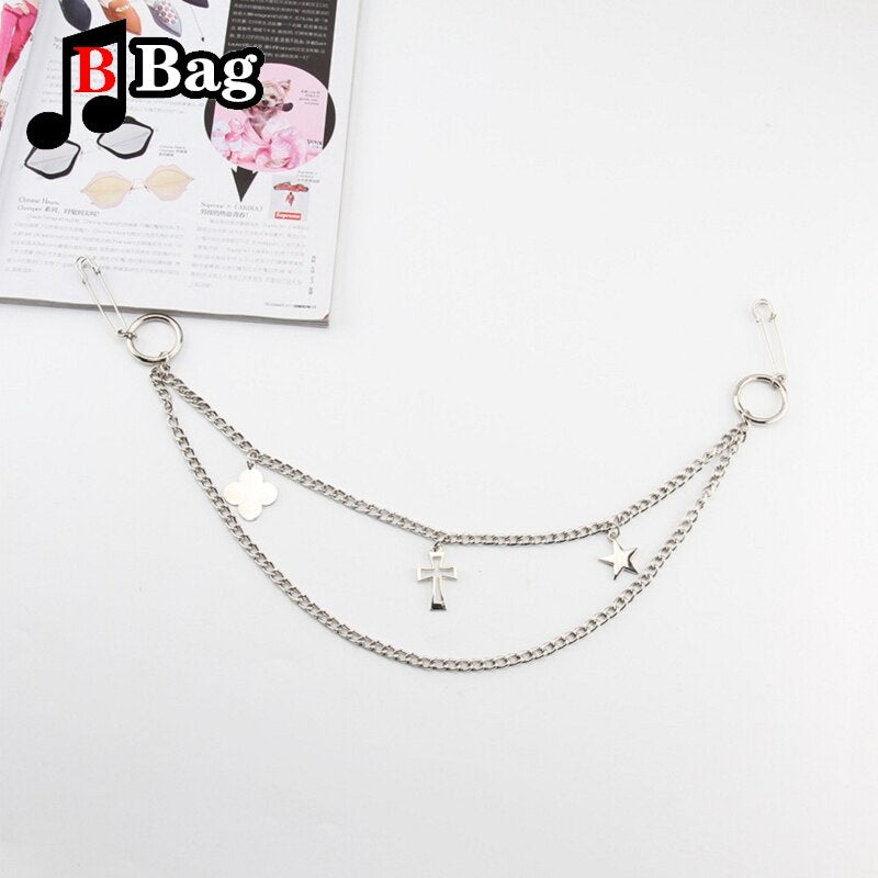 Metal chain punk Hip hop bag chain Decoration single shoulder slant across bag Pendant DIY Accessories