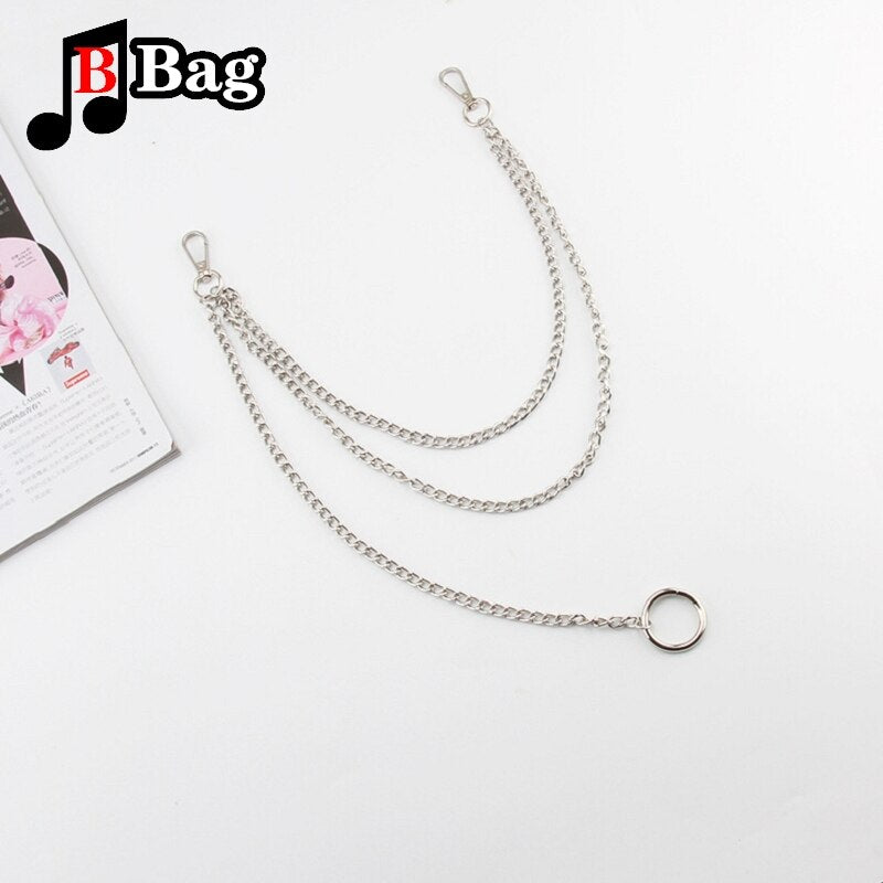 Metal chain punk Hip hop bag chain Decoration single shoulder slant across bag Pendant DIY Accessories