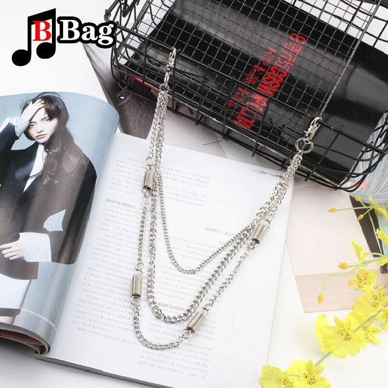 Metal chain punk Hip hop bag chain Decoration single shoulder slant across bag Pendant DIY Accessories