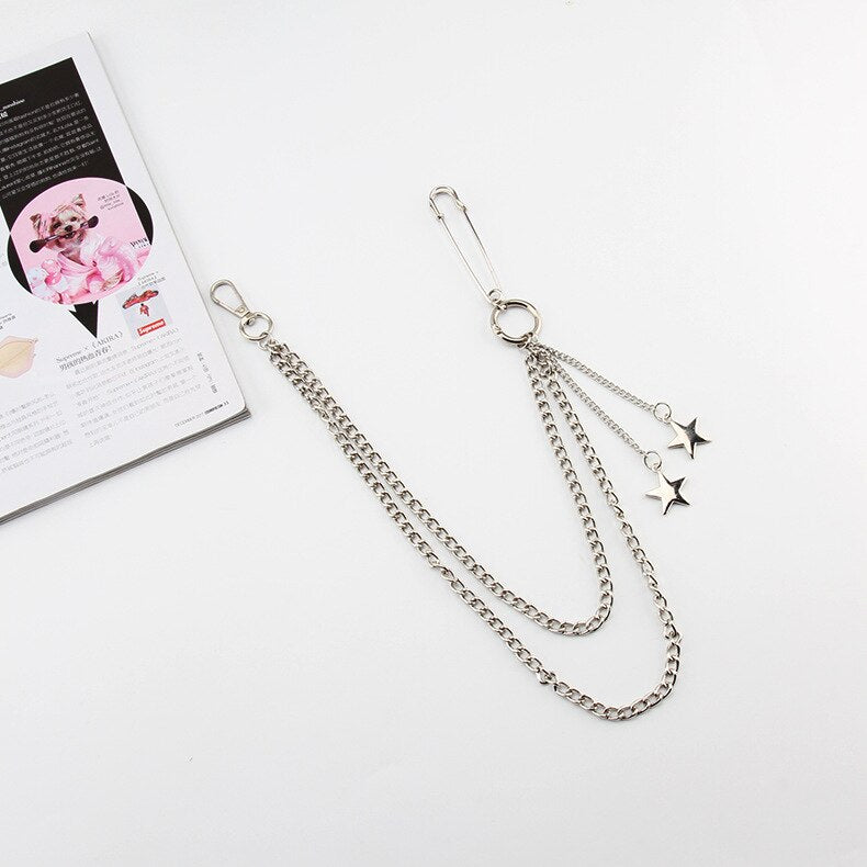 Metal chain punk Hip hop bag chain Decoration single shoulder slant across bag Pendant DIY Accessories