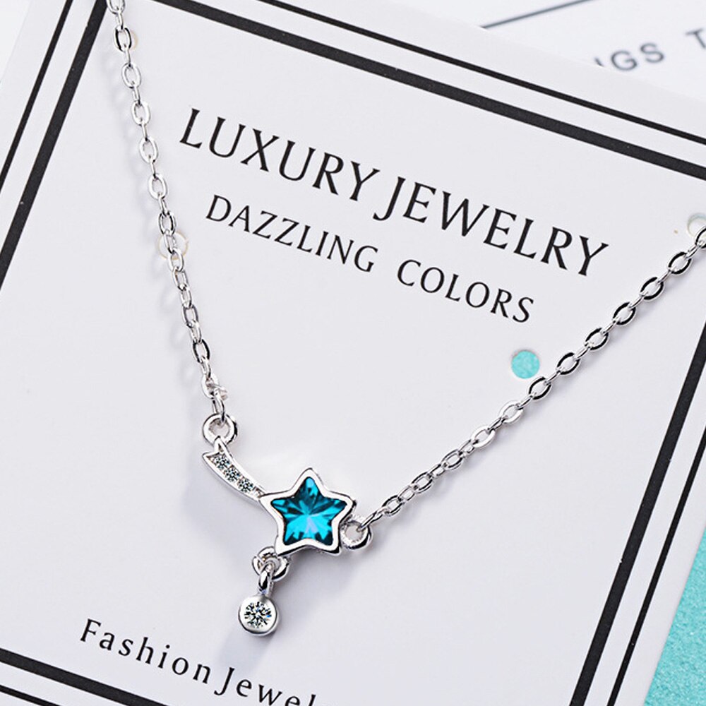 Meteor Star Pendants And Necklaces For Women Trend 925 Stamp Silver Color Wedding Party Jewelry  GaaBou