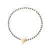 Minimalist Black Crystal Beaded Necklace Simple Hip-hop Flower OT Buckle Clavicle Chain Female Suitable For Party Dance
