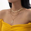 Multi-layered Snake Bone Bead Chain Necklace Women Bow Pendant Necklace Choker Vintage Necklace Party Jewelry Gift XR-11