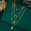 Multilayer Necklaces Pendants Vintage Moon Choker Cross Necklace For Women Female Party Punk Statement  Jewelry Bohemia