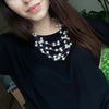 Multilayer Pearl Necklace Beaded Short Clavicle Chain Necklace For Women Female Popular Wedding Bride Neck Jewelry Gift