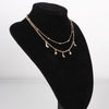 Multilayer Stainless Steel Endant Women Gold Silver Color Beads Moon Star Horn Crescent Double Chain Choker Necklaces