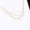 Multilayer Stainless Steel Endant Women Gold Silver Color Beads Moon Star Horn Crescent Double Chain Choker Necklaces