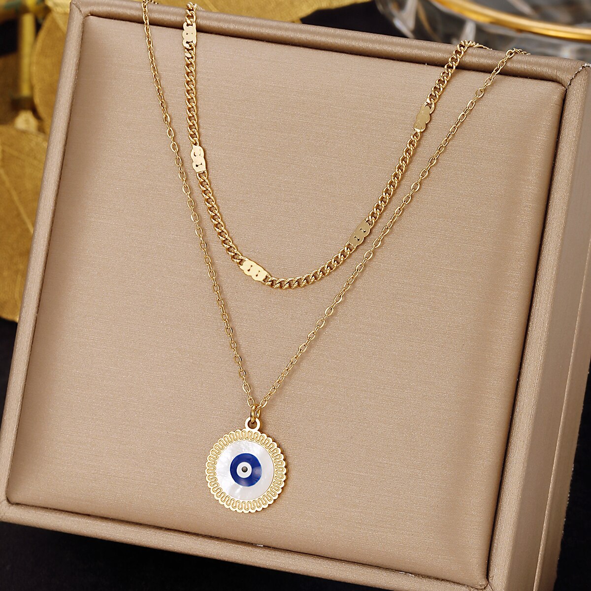 Multilayer Turkish Evil Eyes Necklaces For Women Bohemian Devil Pendant Necklaces Choker Vintage Beads Party Jewelry New