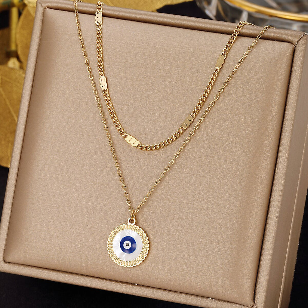 Multilayer Turkish Evil Eyes Necklaces For Women Bohemian Devil Pendant Necklaces Choker Vintage Beads Party Jewelry New