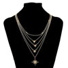 Multiple Layers Cross Necklaces For Women Charm Gold Color Chokers Necklace Boho Collares Female Party Jewelry.