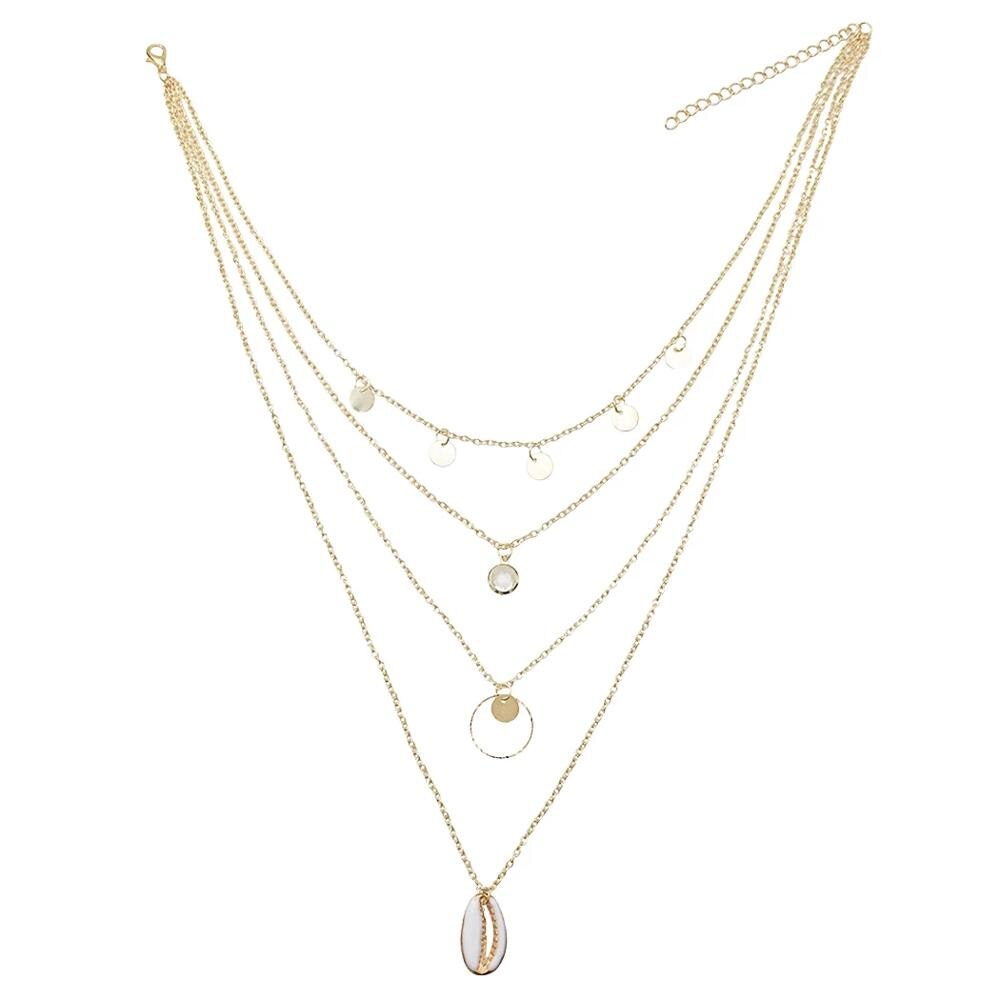 Multiple Layers Cross Necklaces For Women Charm Gold Color Chokers Necklace Boho Collares Female Party Jewelry.