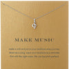 Fashion Musical Note Pendant Necklace Women Minimalist Clavicle Chain Statement Choker Necklaces Make Music Gift Card