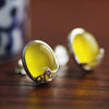 Fashion Natural Agate/Chalcedony Gemstone 925 Sterling Silver Stud Earrings