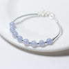 Fashion Natural Blue Sodalite Bead 925 Sterling Silver Bracelet
