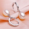Fashion Natural Pearl 925 Sterling Silver Hoop Earrings Pearl Jewelry For Women Wedding Gift