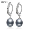 Fashion Natural Pearl 925 Sterling Silver Hoop Earrings Pearl Jewelry For Women Wedding Gift