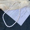 Natural Freshwater Pearl Necklace Women's French Style Elegant Temperament Clavicle Chain Beaded Choker Vintage Jewelry