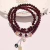 Fashion Natural Garnet Balls 925 Silver Multi circle Bracelet