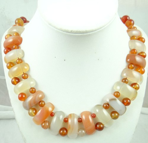 Fashion Natural Pink Quartz Onyx Opal Tiger Eye Stone Pendants Chains Handmade Gem Jewellery Necklace For Women Fine Jewelry P46