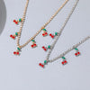 Necklace 2021 Trend Hip Hop Chain Cherry Pendant Necklace Small Fresh Single Row Micro-Studded Ladies Choker Jewelry