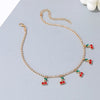 Necklace 2021 Trend Hip Hop Chain Cherry Pendant Necklace Small Fresh Single Row Micro-Studded Ladies Choker Jewelry
