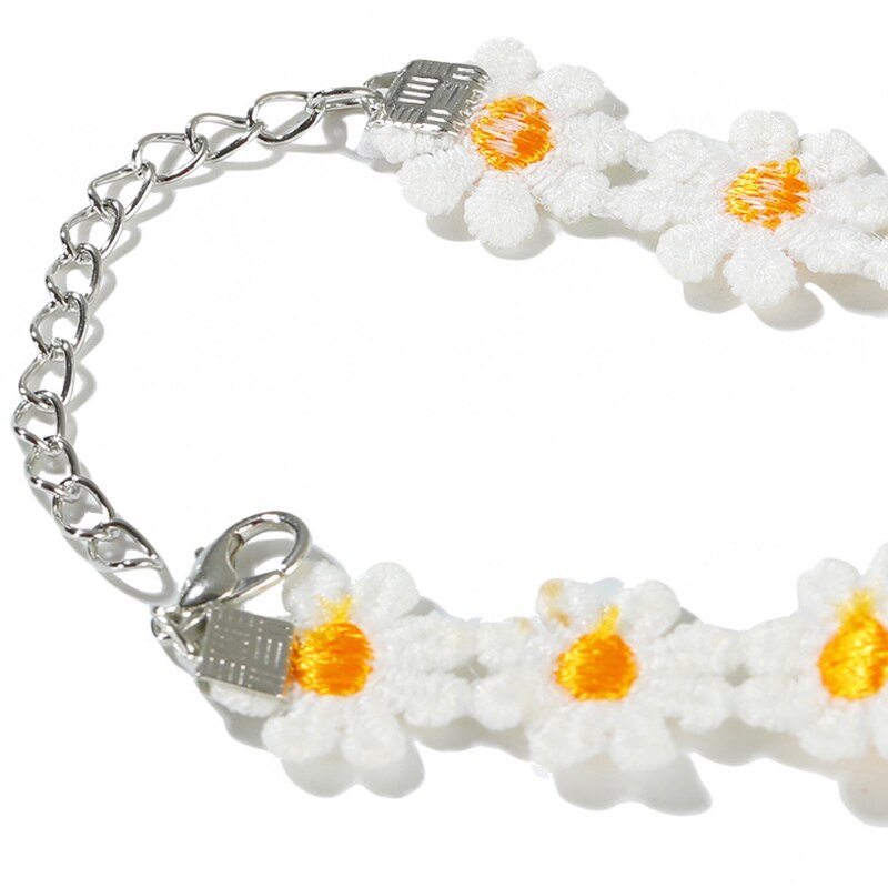 Necklace Accessories South Korea's Mori Small Fresh Color Matching Daisy Lace  Hand-woven Girl Sweet Flower Necklace