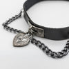Necklace Black Peach Heart PU Leather Short Clavicle Chain Necklace for Women Girls Retro Punk Hip Hop Jewelry Gifts