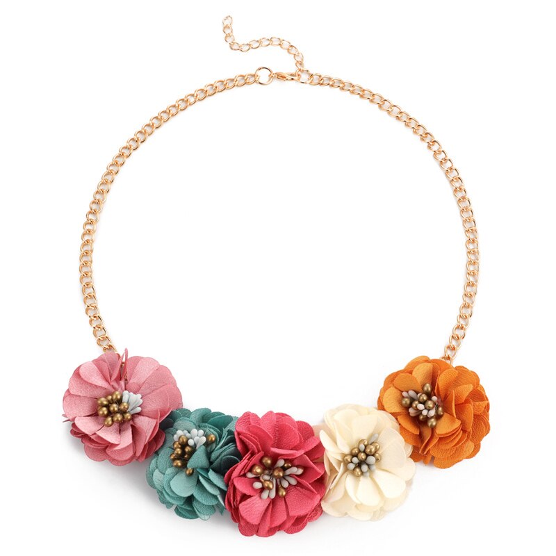 Necklace Collar Flower Necklaces & Pendants trendy choker chunky Gold chain statement Big Flower necklace summer jewelry