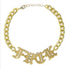 Neo-Gothic Gold Color Letter Necklace For Women Collar Collier Femme Choker Necklace Acrylic Hip hop Jewelry N18014