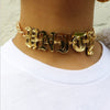 Neo-Gothic Gold Color Letter Necklace For Women Collar Collier Femme Choker Necklace Acrylic Hip hop Jewelry N18014