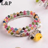 Fashion New Bracelet Natural Gemstone Beaded Bracelet For Women Natural Tourmaline With Pure Silver Charms Gift Charm Jewelry