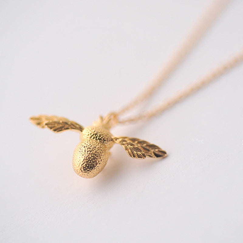 Fashion New High Quality Cute Bee Necklace Fine Jewelry Silver Gold Color Honey Bee Pendant Necklace For Women Popular