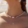 Imitation Pearl Geometric Choker Necklace Trend Party Clavicle Chain
