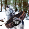 Product Retro  Braided Braided Rope Leather Unisex Wolf Logo  Bracelet