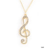 Fashion New Summer Crystal Decoration Music Symb Pendants Necklace Charm Fine Jewelry CND160