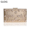 Women Evening Clutch Bags PU Chain Shoulder Handbags Leaf Metal Beaded Evening Purse Messenger Bags