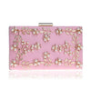 Women Evening Clutch Bags PU Chain Shoulder Handbags Leaf Metal Beaded Evening Purse Messenger Bags