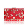Women Evening Clutch Bags PU Chain Shoulder Handbags Leaf Metal Beaded Evening Purse Messenger Bags