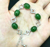 Fashion Noble Female Vintage Thai Silver S925 Sterling Silver Bracelet Women Natural Hetian Jasper