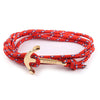 Nylon Bracelets For Men Women Couple Gifts Wrap Braided Wristband Male Bracelet Rope Alloy Hook Anchor Bangle Handmade