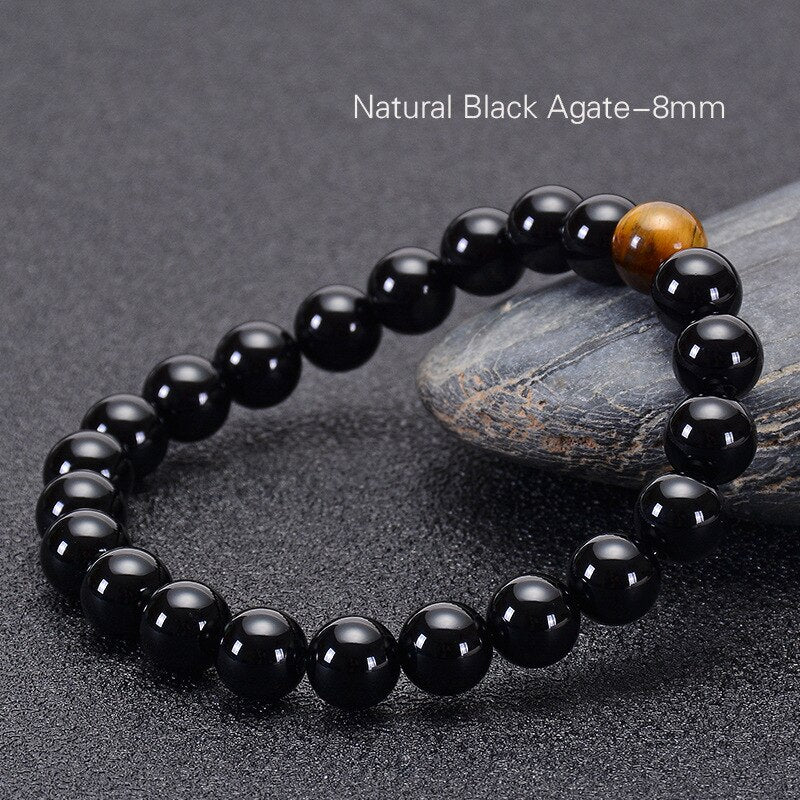 Obsidian Tiger Eye Stone Bracelets for Men  Natural Stone Beads Man Bracelet Men Charm Yoga Jewelry Gift 2021 Pulsera