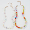 Oval Pearl Colorful Beads 2pcs Necklace Set For Women Double Layers Statement Choker Collares Jewelry