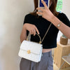 PU Leather Crossbody Messenger Bags Women Causal Lattice Pattern Round Ring Handle Chain Shoulder Handbag