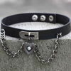PU Leather Heart Choker Necklace Women Chocker Necklaces Punk Statement Jewelry Collier Wedding Bride Jewelry Gift