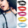 PU Leather Necklace Punk Gothic Rivet Pointed Nail Choker Harajuku Collar Clavicle Chain Necklaces Jewelry Party Club