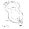 Padlock Key Cross Double layer Lock Chain necklace on neck Punk Link Chain Pendant Necklace Women Gothic Jewelry