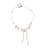 Pearl Bowknot Tassel Necklace French Romantic Style Jewelry Trendy Bohemian Clavicle Chain Dainty Commemorative Gift