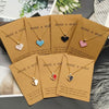 Pendant Necklace Red White Blue Hollow Love Heart Women Necklace Golden Color Link Chain Neck Jewelry