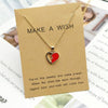 Pendant Necklace Red White Blue Hollow Love Heart Women Necklace Golden Color Link Chain Neck Jewelry